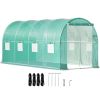 VEVOR Walk-in Tunnel Greenhouse, 14.8 x 6.6 x 6.6 ft Portable Plant Hot House w/ Galvanized Steel Hoops, 1 Top Beam, Diagonal Poles