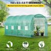 VEVOR Walk-in Tunnel Greenhouse, 14.8 x 6.6 x 6.6 ft Portable Plant Hot House w/ Galvanized Steel Hoops, 1 Top Beam, Diagonal Poles