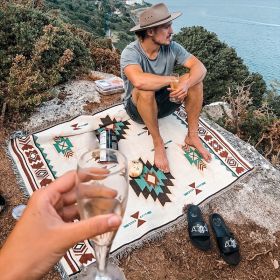 Portable Ramadan Vintage Picnic Mat, Bohemian Style Blanket, For Outdoor Picnic Camping (Option: 1PC)