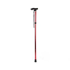 Adjustable Portable Walking Stick for Outdoor Travel Hiking (Color: Red, Type: Walking Stick)