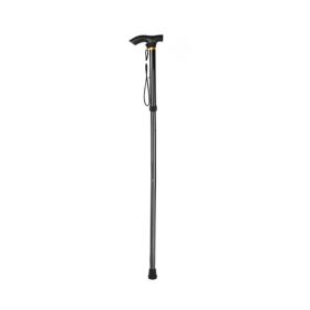 Adjustable Portable Walking Stick for Outdoor Travel Hiking (Color: Black, Type: Walking Stick)