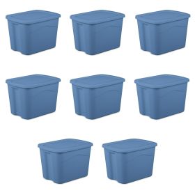 Large Storage Bin, 18 Gallon Plastic Storage Container with Snap-on Lid, 8 Pack (nan: nan)